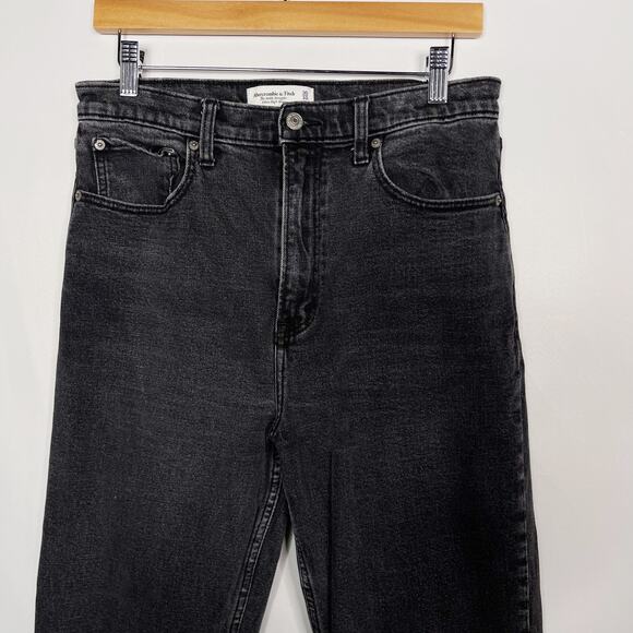 Abercrombie & Fitch 30 / 10 Long Black The Ankle Straight Ultra High Rise Jeans - Picture 3 of 10